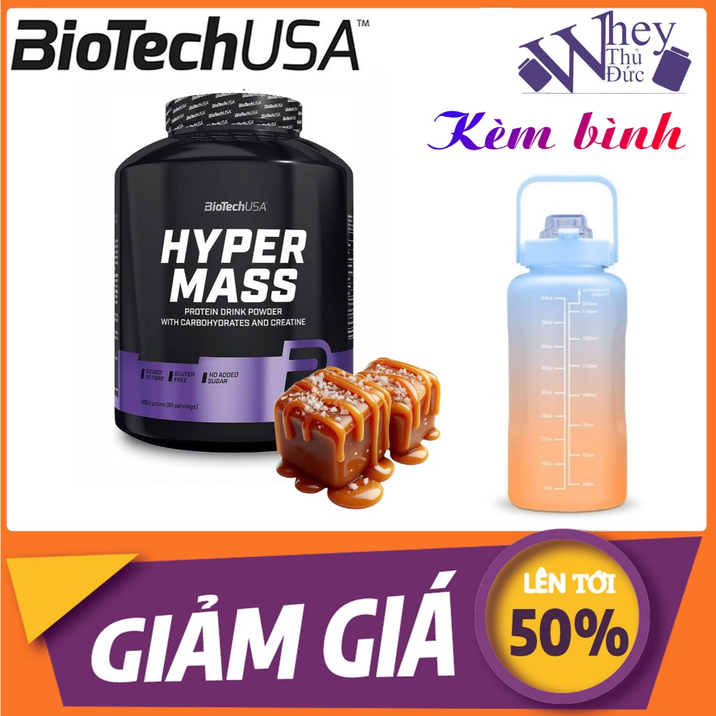 Biotech Hyper Mass 4kg CARAMEL – Thực Phẩm Bổ Sung Mass Gainer Cho Người Gầy Khó Tăng Ký