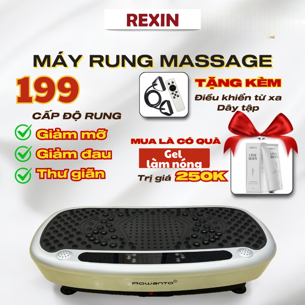 Máy rung lắc giảm mỡ toàn thân Rowanto K8 Pro,máy rung lắc toàn thân Máy rung đốt mỡ, giảm bụng, giảm eo, BH 12 tháng