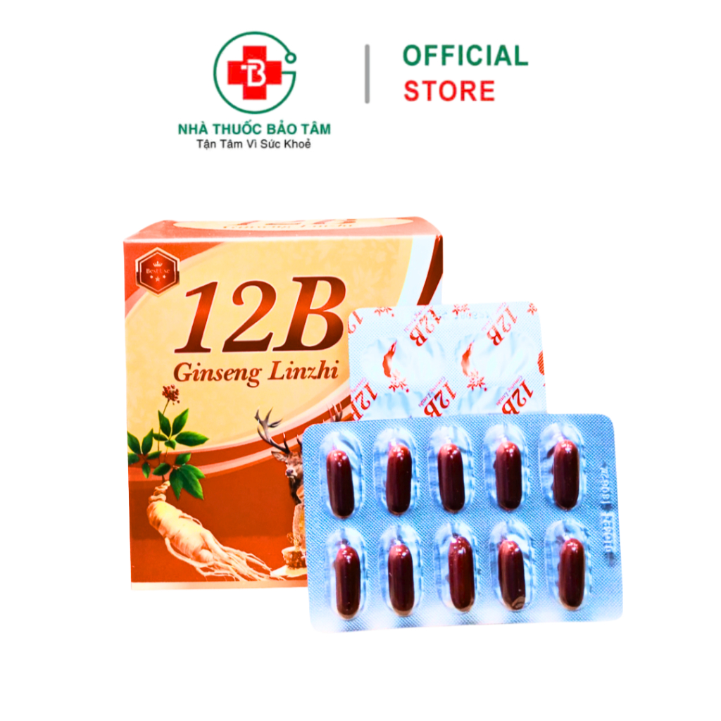 Viên uống 12B Ginseng Linzhi Giúp bổ sung sức khỏe, tăng cường sức đề kháng - Hộp 100 viên