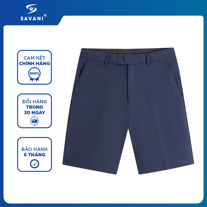 Quần Short Âu Nam SAVANI Dáng Regular Fit, Co Dãn Tốt, Thoáng Khí, Thiết Kế Sang Trọng MSA015S5
