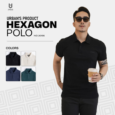 Áo Polo Nam Urban Hexagon vải cá sấu thoáng mát, co giãn, nhanh khô  mặc đi chơi đi làm NO.3056