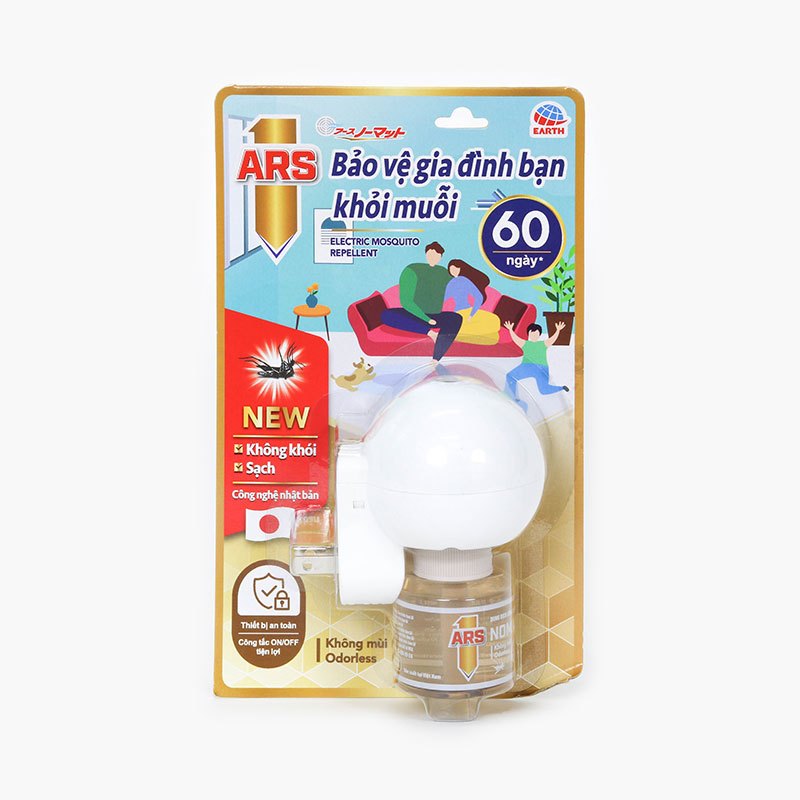 Bộ xông diệt muỗi điện ARS Nomat P60 46ml bảo vệ khỏi muỗi 60 ngày