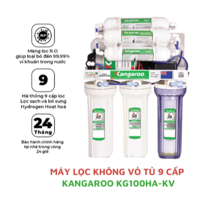 Máy lọc Kangaroo Hydrogen KG100HA KV không tủ máy để gầm- 9 cấp bảo hành trong 24 tháng