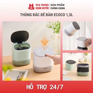  Thùng rác để bàn ECOCO 1,5L đa năng tặng kèm túi rác Hộp đựng vỏ mini văn phòng nắp kín cao cấp 2241 