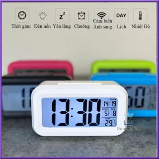 Đồng Hồ Báo Thức Để Bàn Đèn LED Điện Tử Decor Bàn Học Cute Hiển Thị Thời Gian, Ngày Tháng, Nhiệt Độ, Hẹn Giờ C1019