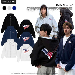 Áo khoác zip dây kéo nỉ Bông " FLAG FAFIC " thêu khoác Jacket FAFIC studio 400gsm NAM NỮ UNISEX FAFIC STUDIO