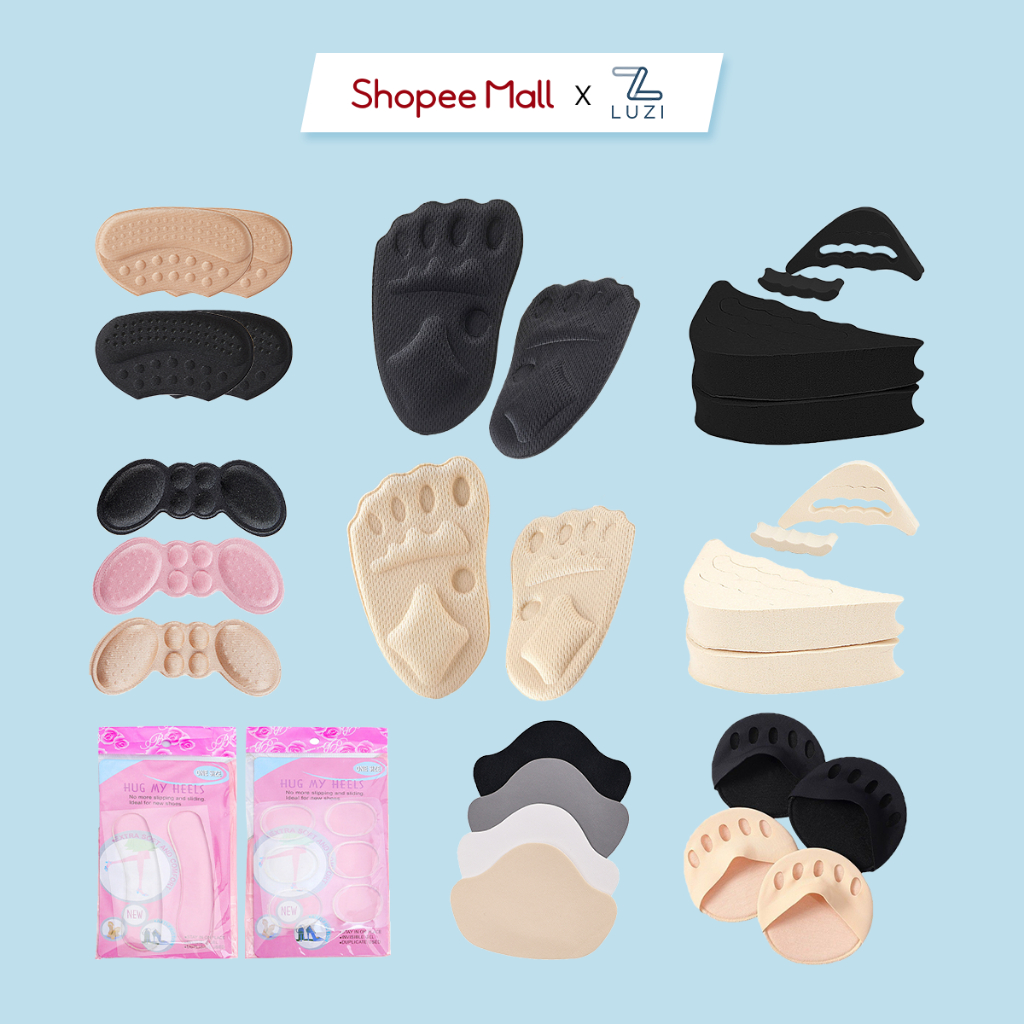 Set 2 miếng lót giày LUZI giúp giảm size giày, chống đau, trầy xước