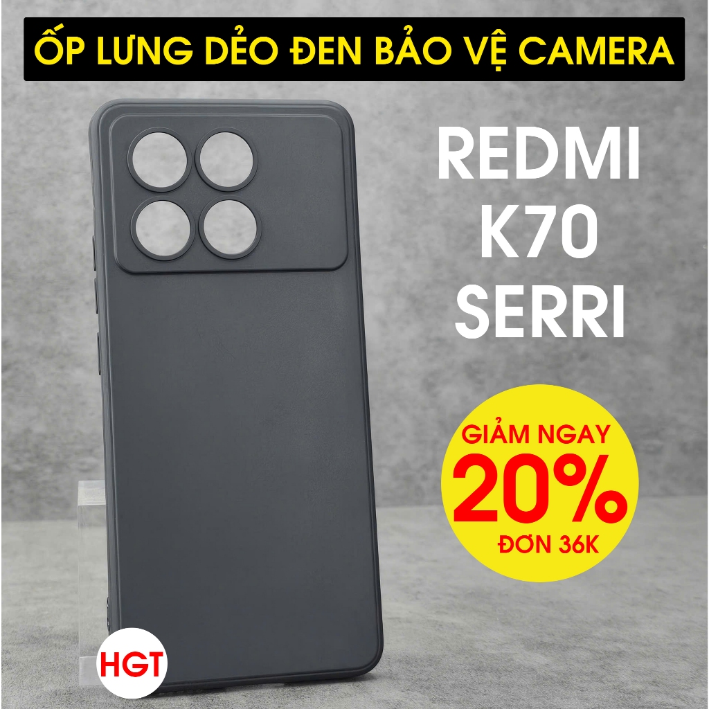 Ốp lưng Redmi K70 - K70 Pro - K70E - K70 Ultra dẻo đen cao cấp bảo vệ camera