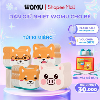  Túi 10 Miếng Dán Giữ Nhiệt 12 Giờ WoMu Warm Hình Thú Ngộ Ngĩnh Có Thể Dùng Cho Trẻ Em WM-178 