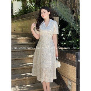  Đầm cổ vest hoa thêu vàng dáng ôm công sở – Váy nữ thanh lịch đi làm đi tiệc ZOMI z047hr 