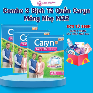 Combo 3 Bịch Tã Quần Caryn Mỏng Thoáng M32 (35 Kg Đến 55 Kg) - Tã Quần Cho Người Khó Tự Chủ Về Bài Tiết - Thanh Ngân Sho