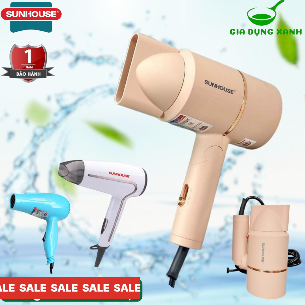 Máy Sấy Tóc Nóng Lạnh SUNHOUSE SHD2313 (1000w), SHD2306 (1200W) Bảo Hành Chính Hãng Toàn Quốc 12 Tháng