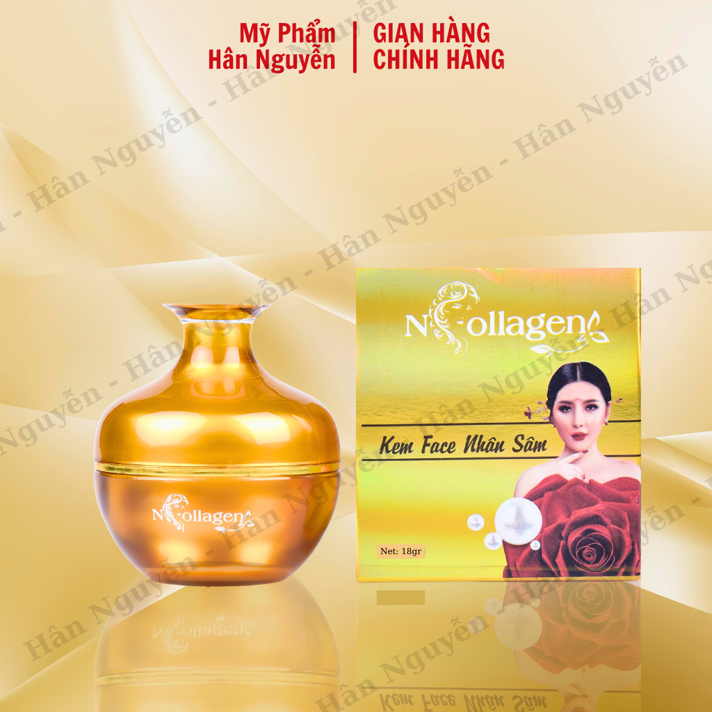  Kem dưỡng ẩm nhân sâm N-Collagen Hân Nguyễn 18gr – Kem face dưỡng trắng da mờ thâm nám tàn nhang 