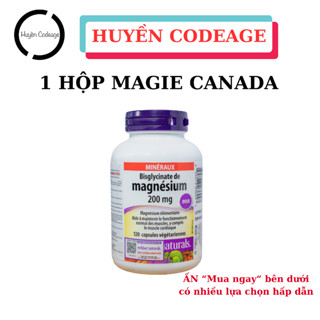  Viên Uống Magie Canada Webber Naturals Magnesium Bisglycinate 200mg  120 viên  1 hộp  Huyền Codeage 