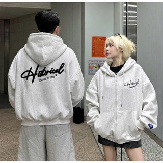 Áo Khoác Hoodie Zip COTTON Thêu Xù NQ30 HISTORICAL Form Boxy Form Rộng Nam Nữ Unisex