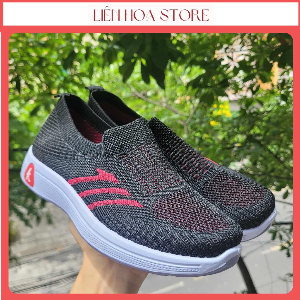 Giày nữ thời trang chống trơn trượt đi bộ đi dạo êm ái đế 3cm, Giày lười nữ thoáng khí phong cách