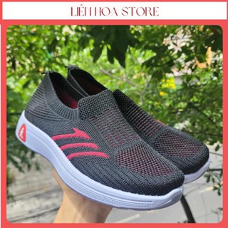 Giày nữ thời trang chống trơn trượt đi bộ đi dạo êm ái đế 3cm, Giày lười nữ thoáng khí phong cách