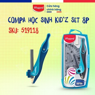Compa Học Sinh KID'Z Set 8P Maped - SKU: 519118, An Toàn, Học Tập, Thương Hiêu Pháp [Chính Hãng]