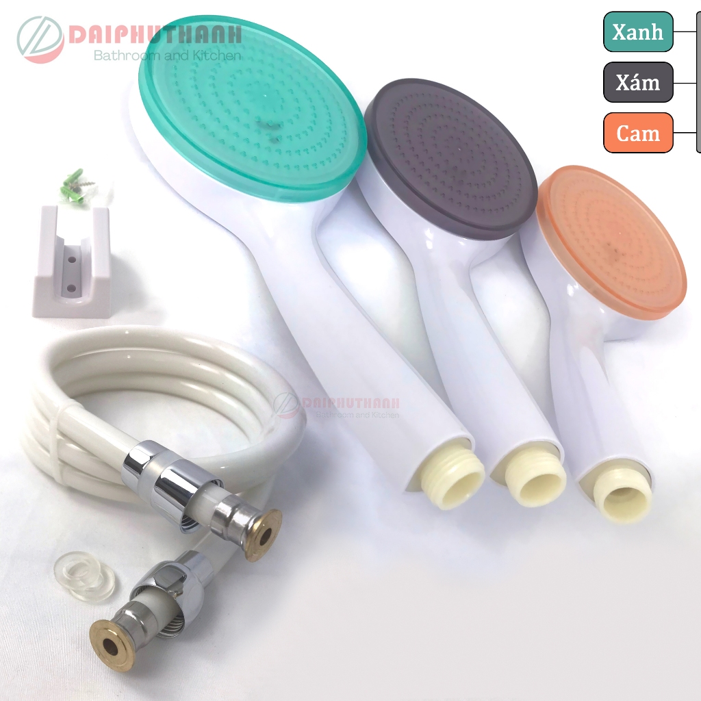 Bộ Tay Sen Tắm Vòi Hoa Sen Nhựa ABS Nhiều Màu - Đủ bộ gồm tay cầm, dây nhựa dẻo, gác sen