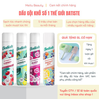  Dầu gội khô Batiste 200ml suôn mượt tóc tức thì Batiste dầu gội khô chính hãng có tem Meitu Beauty 