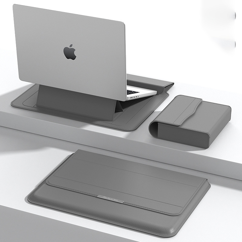 Túi chống sốc bao da chống sốc cho laptop, macbook, surface kèm ví đựng sạc chuột kiêm giá đỡ laptop, tấm lót chuột