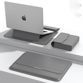 Túi chống sốc bao da chống sốc cho laptop, macbook, surface kèm ví đựng sạc chuột kiêm giá đỡ laptop, tấm lót chuột