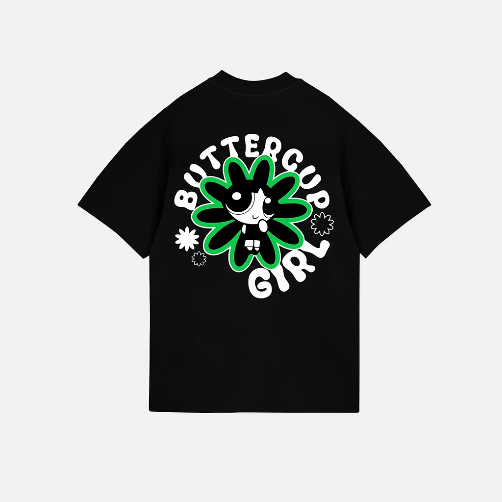 Áo thun unisex nam nữ in hình BUTTER CLUB GIRL màu đen phong cách retro vitage y2k