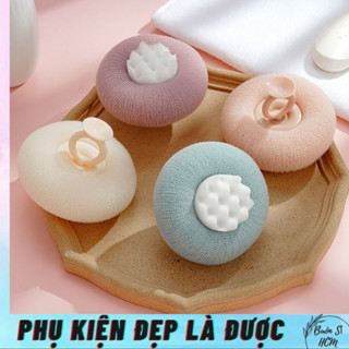  Bông Tắm Xơ Mướp Tròn Có Giác Hút Gắn Tường,Giúp Tẩy Tế Bào Chết Và Mát Xa Cơ Thể Khi Tắm# 