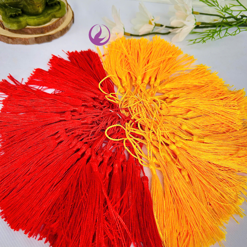 COMBO 50 Sợi Dây Tua Rua Đỏ Trang Trí Quạt Cổ Trang Phụ Kiện 13CMM