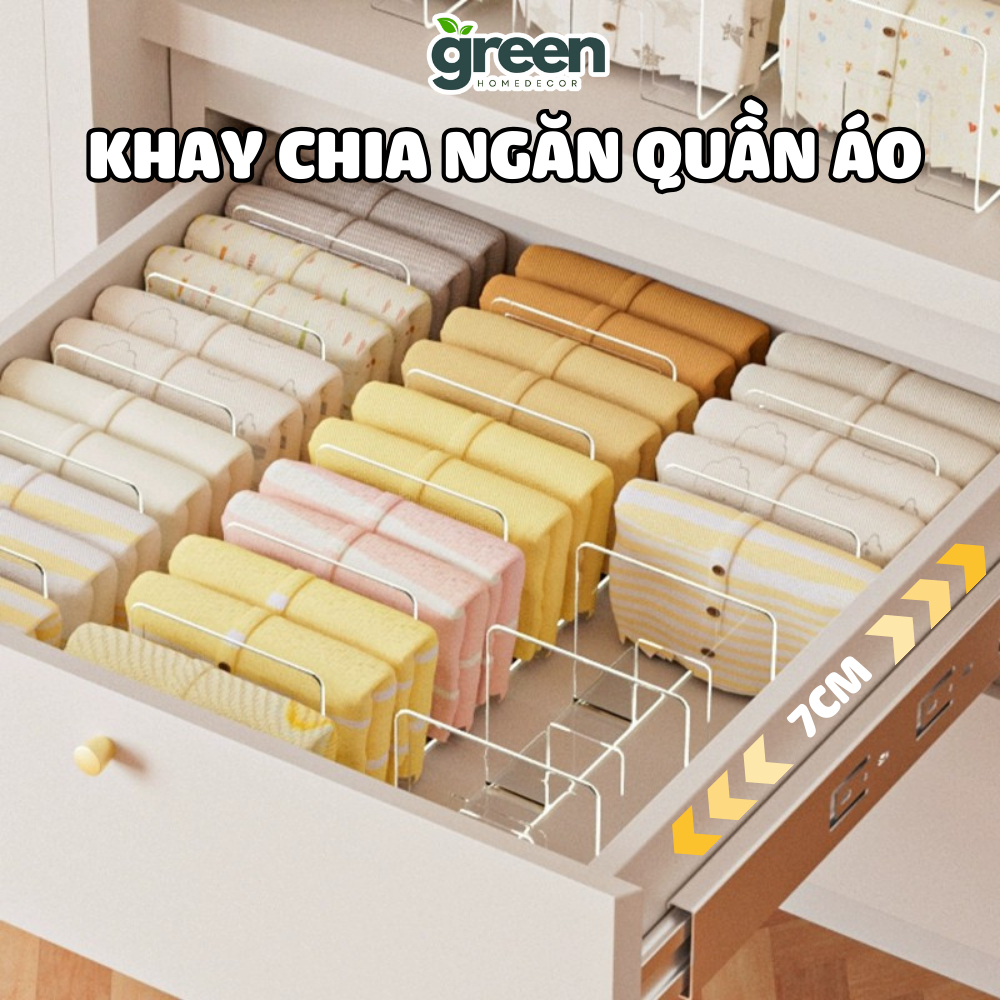 Khay chia ngăn tủ quần áo, kệ chia ngăn kéo quần áo gọn gàng, chất liệu nhựa Acrylic trong suốt