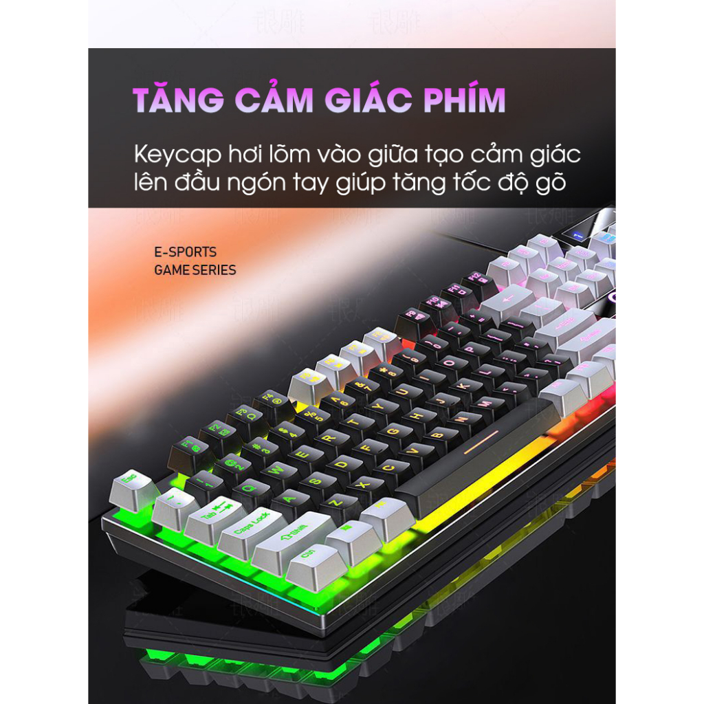 Bàn Phím Máy Tính Giả Cơ K500 104 Phím Fullsize LED Rainbow Gõ Êm Chống Nước Gaming PC Laptop Giá Rẻ | BigBuy360 - bigbuy360.vn