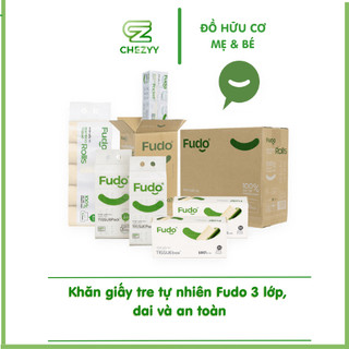  Khăn giấy tre tự nhiên Fudo mềm mịn dai an toàn không chất tẩy trắng 