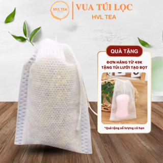 Combo 100 Túi Lọc Trà Cà Phê Thảo Dược Thực Phẩm Có Dây Buộc, Vải Không Dệt_ HVL TEA