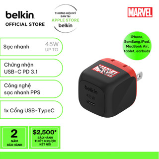  Adapter sạc nhanh 45W 1 cổng USB-C PD 3.1 PPS Spiderman-Marvel-Disney series Belkin 