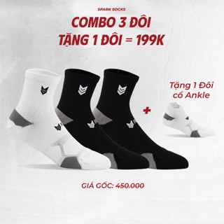 Combo Tất Vớ Thể Thao Redikick Spark Socks Cổ Thấp Chạy Bộ Bóng Rổ PickleBall Bóng Đá