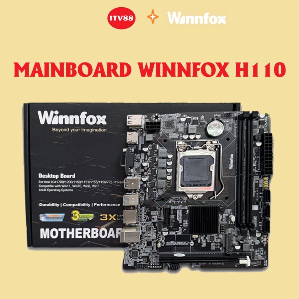 MAINBOARD - BO MẠCH CHỦ WINNFOX H110 - FULL VAT - BẢO HÀNH 24 THÁNG - ĐỔI MỚI 60 NGÀY ĐẦU NẾU LỖI