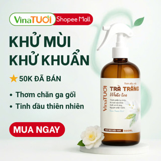 Chai Xịt Thơm Chăn Ga Gối Niệm Khử Mùi Khử Khuẩn Ẩm Mốc Vina Tươi 500ml Tinh Dầu Bạc Hà, Vỏ Quế