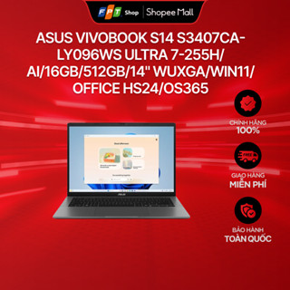 Laptop Asus Vivobook S14 S3407CA-LY096WS Ultra 7-255H/AI/16GB/512GB/14" WUXGA/Win11/HS24/OS365