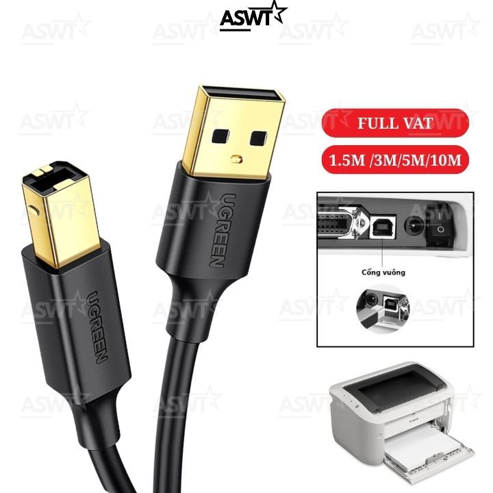 Dây usb kết nối máy tính với máy in Canon LBP6030W 6030W 1.5m 3m 5m 10m xịn - bảo hành 1 năm- FULL V