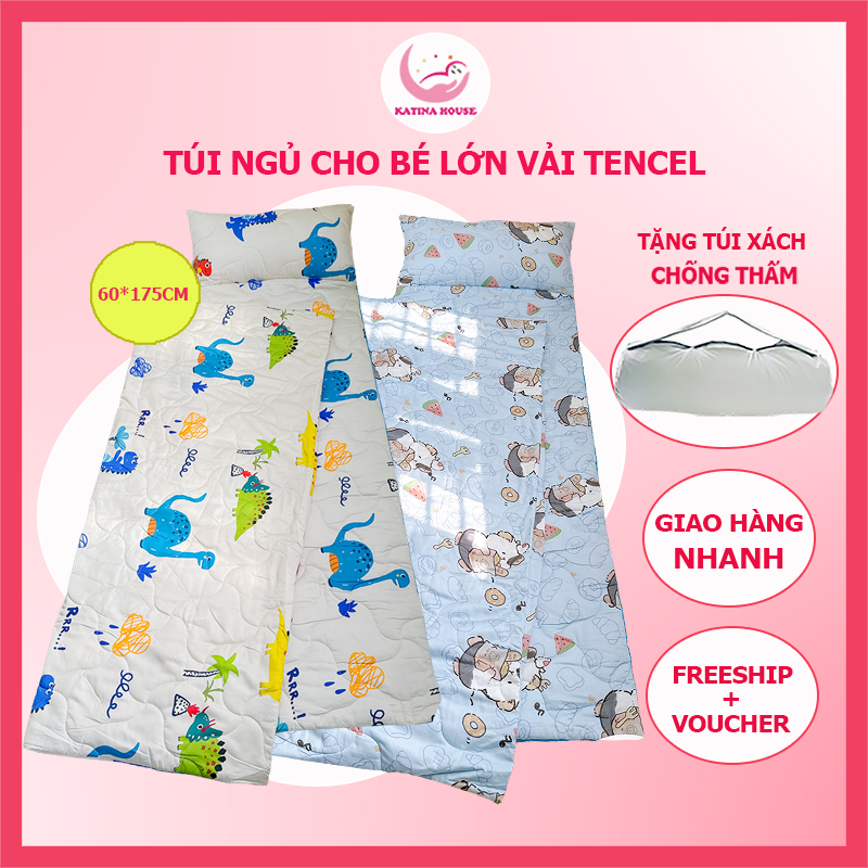 Túi ngủ cho trẻ em Katina House 60x175cm, vải tencel mềm mịn, thoáng mát