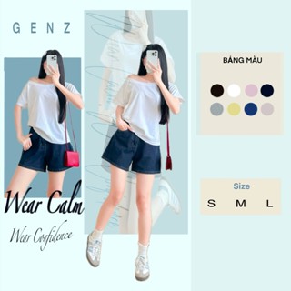  Áo Thun Cổ Thuyền Trơn Nữ Mặc 2 Kiểu Đa Dạng Phong Cách Genzshop 