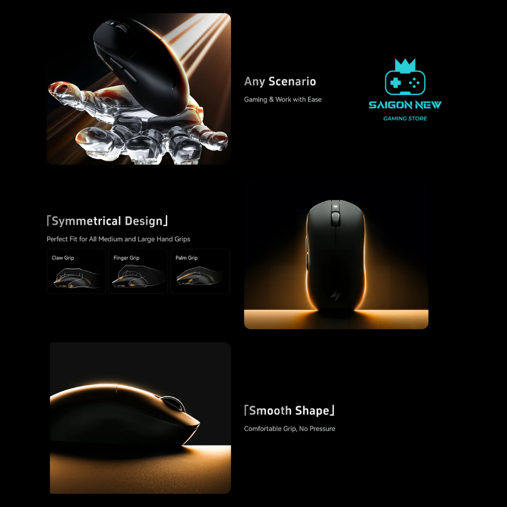 Chuột máy tính không dây Gaming ATK A9 - 3 mode kết nối - Có app tùy chỉnh - Sensor max PAW3395 | BigBuy360 - bigbuy360.vn