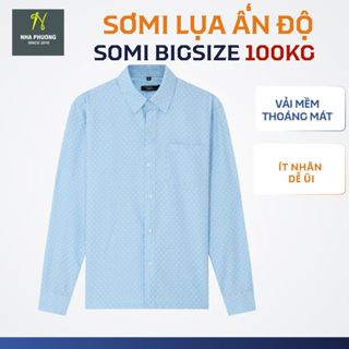  Áo sơ mi nam dài tay trung niên vải lụa Ấn Độ co dãn mịn form rộng ATK22 