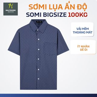 Áo sơ mi nam ngắn tay trung niên vải lụa co giãn mềm bề mặt mịn siêu form rộng classic ATK16