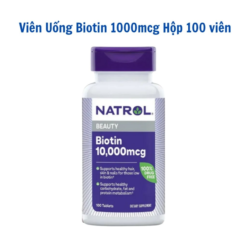 Viên uống biotin 10000mcg mỹ hộp 100 viên