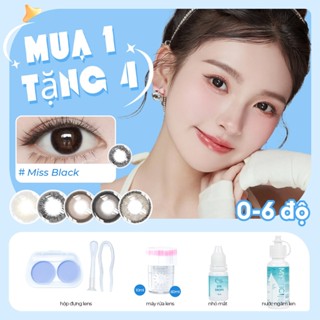 [mua 1 tặng 4] 0-6độ lens đen kính áp tròng lens xanh kính màu xám 14.0-14.5mm lens for girls lens nâu tây Len đeo