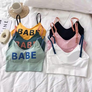 Áo bra INFLACHI cotton tăm gam màu pastel quyến rũ- Áo 2 dây croptop tập gym, yoga Pickleball  babe