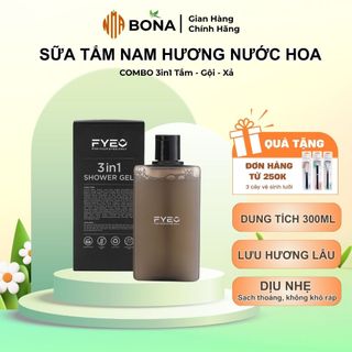 Sữa Tắm Nam FYEO 3in1 300ml đa năng Tắm, Gội, Xả tiện lợi làm sạc hiệu quả, Hương nước hoa cao cấp nam tính