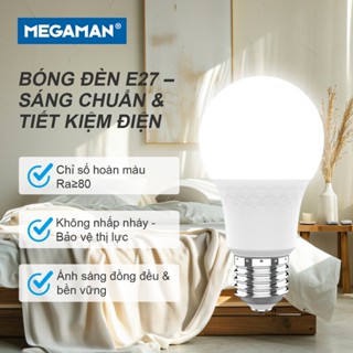 Bóng đèn LED Bulb tròn MEGAMAN đui E27 – Kín nước, tiết kiệm điện – 3W 5W 7W 9W 12W 15W 18W