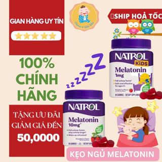Kẹo ngủ NATROL MELATONIN hỗ trợ giúp ngủ ngon, ngủ sâu cho trẻ em & người lớn